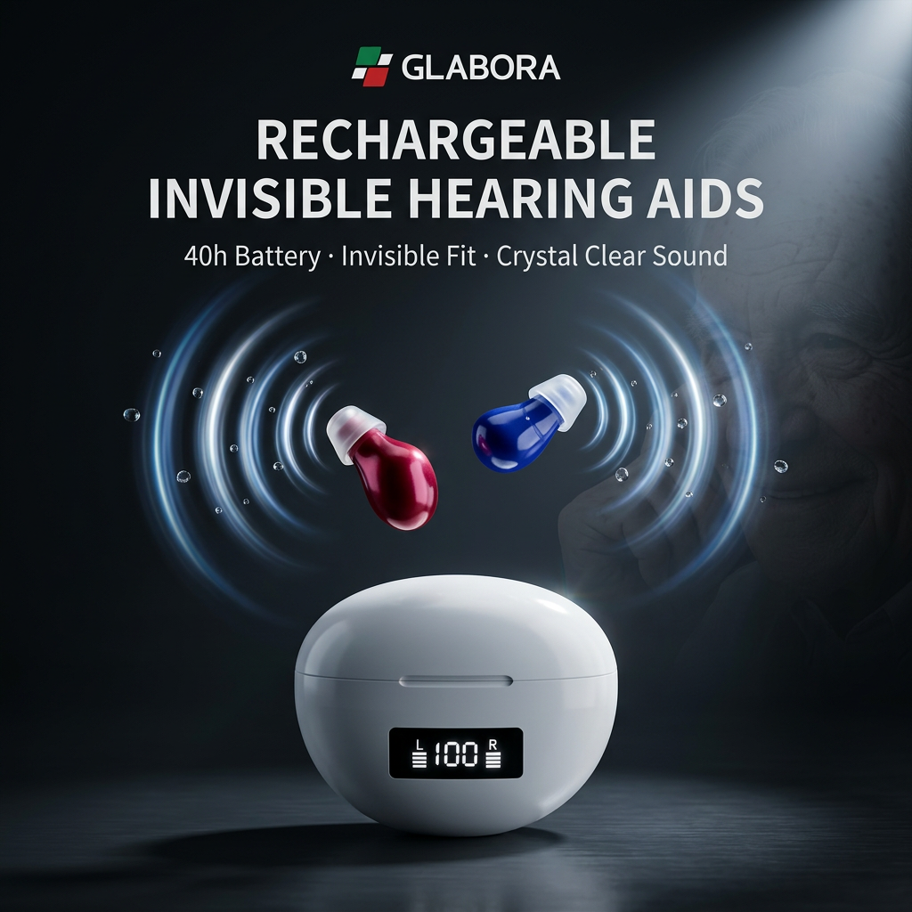Rechargeable In-Ear Hearing Aids with Crystal Clear Sound | Invisible Design for Comfort and Discretion
