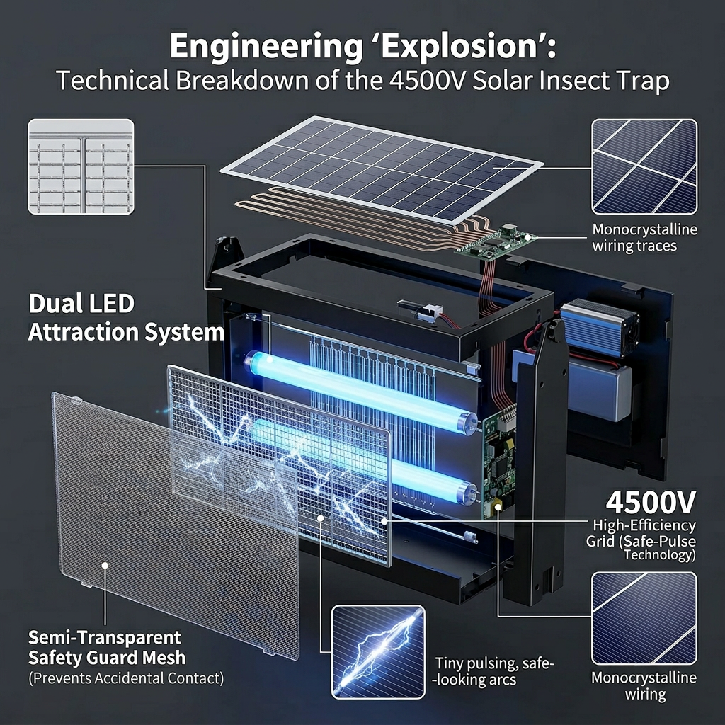 Solar Mosquito Trap | Mosquito Trap Covering 325 m² | Natural Safety for Outdoor Spaces