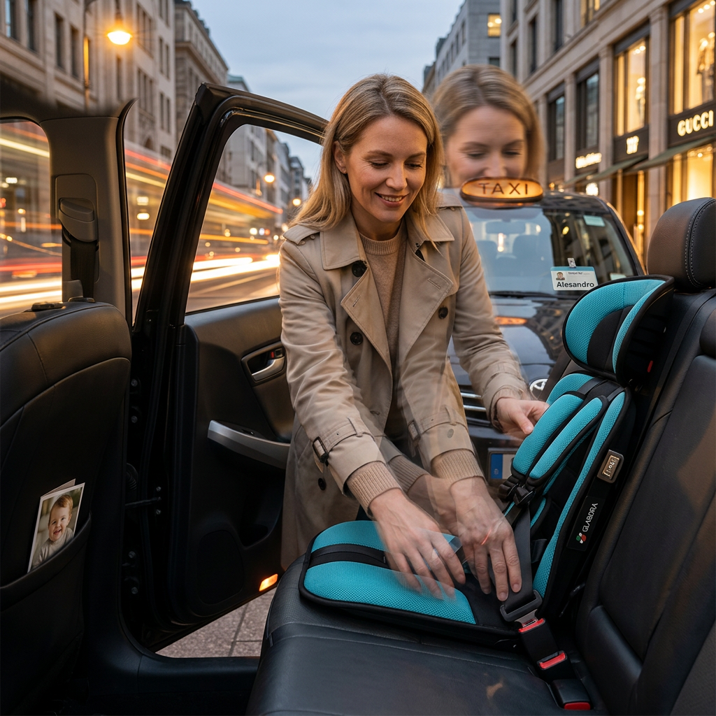 Seggiolino Da Viaggio Compatto | Leggero E Pieghevole Con Imbracatura Sicura | Comodo E Pronto Per Viaggi Con Bambini