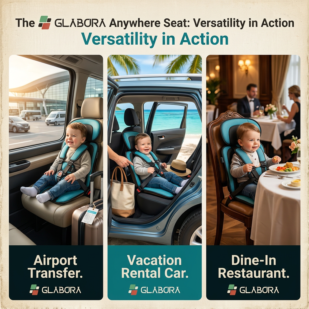 Seggiolino Da Viaggio Compatto | Leggero E Pieghevole Con Imbracatura Sicura | Comodo E Pronto Per Viaggi Con Bambini