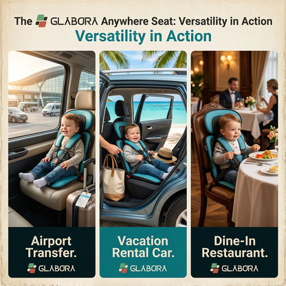 Seggiolino Da Viaggio Compatto | Leggero E Pieghevole Con Imbracatura Sicura | Comodo E Pronto Per Viaggi Con Bambini