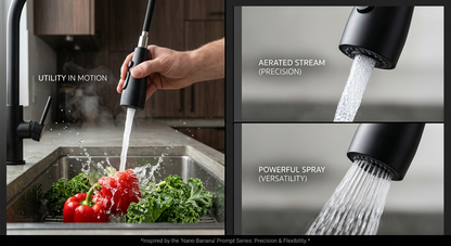 Pull-Out Kitchen Faucet with Spray Head for Greater Flexibility | Modern Stainless Steel Design for Any Kitchen
