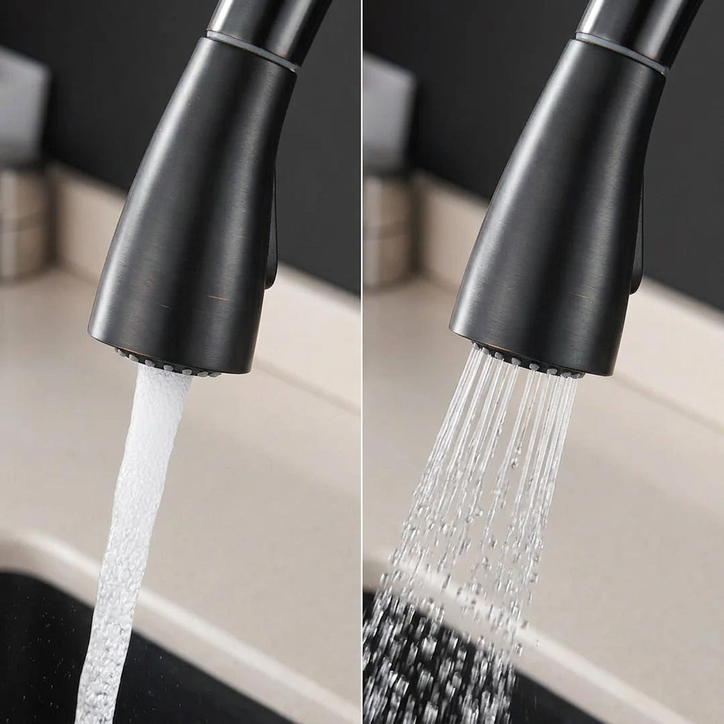 Pull-Out Kitchen Faucet with Spray Head for Greater Flexibility | Modern Stainless Steel Design for Any Kitchen