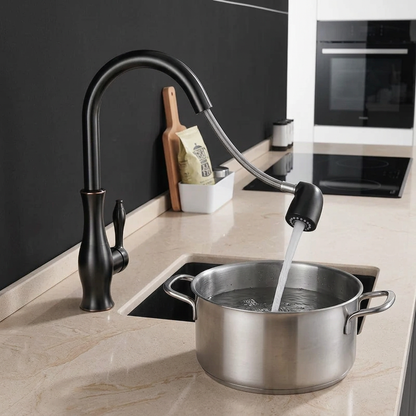 Pull-Out Kitchen Faucet with Spray Head for Greater Flexibility | Modern Stainless Steel Design for Any Kitchen