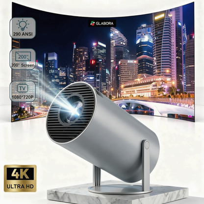 Compact 8K Projector with Wifi6 and Built-in Speaker | Portable Cinematic Experience for Home Theater and Outdoors