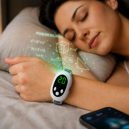 Dispositivo di Rilassamento EMS per il Sonno con Display LED e Cinturino Regolabile | Aiuto per il Relax e il Sonno