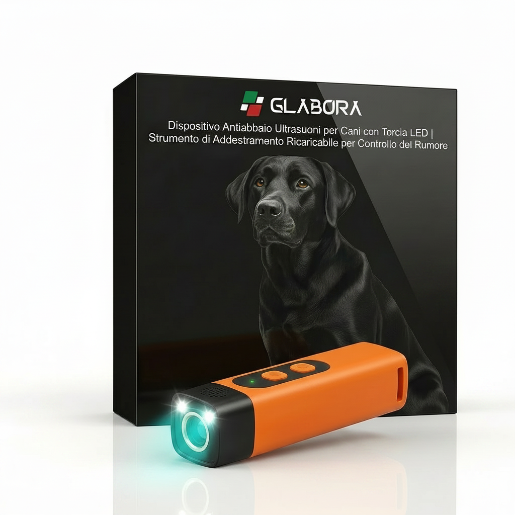 Dispositivo Antiabbaio Ultrasuoni per Cani con Torcia LED | Strumento di Addestramento Ricaricabile per Controllo del Rumore