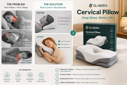 Ergonomic Cervical Memory Foam Pillow with Multizone Design | Support for Night Comfort and Restorative Sleep