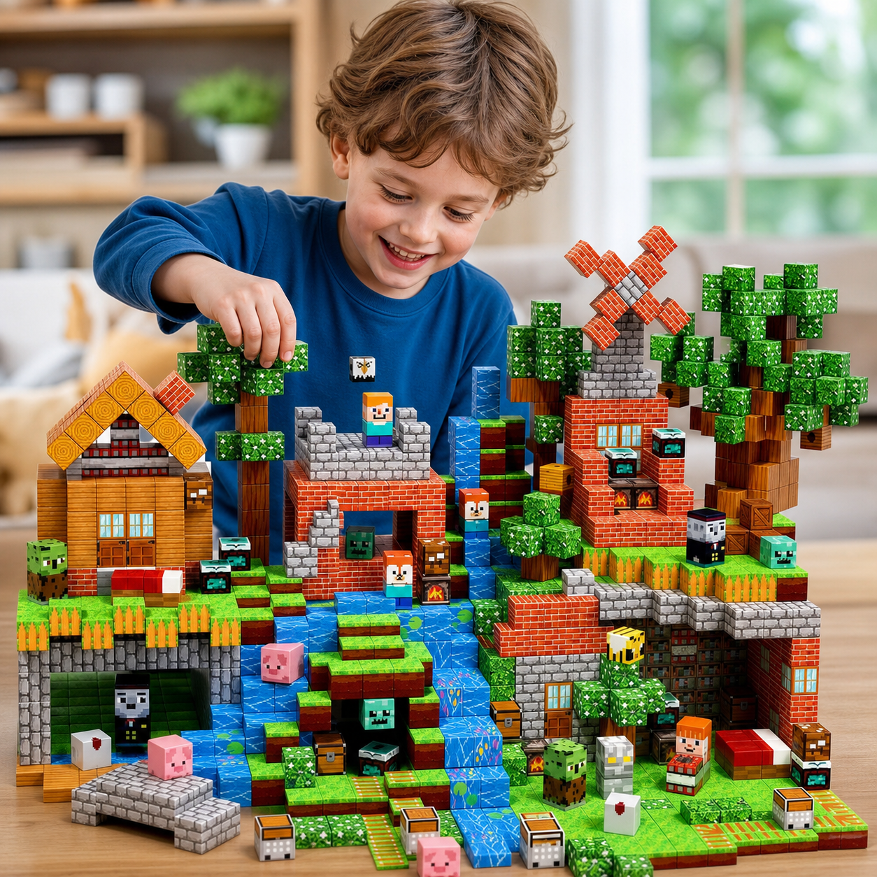 Blocchi Magnetici Creativi | Set di Costruzione Educativa con Design Geometrico | Gioco Interattivo per Sviluppo Cognitivo e Immaginazione