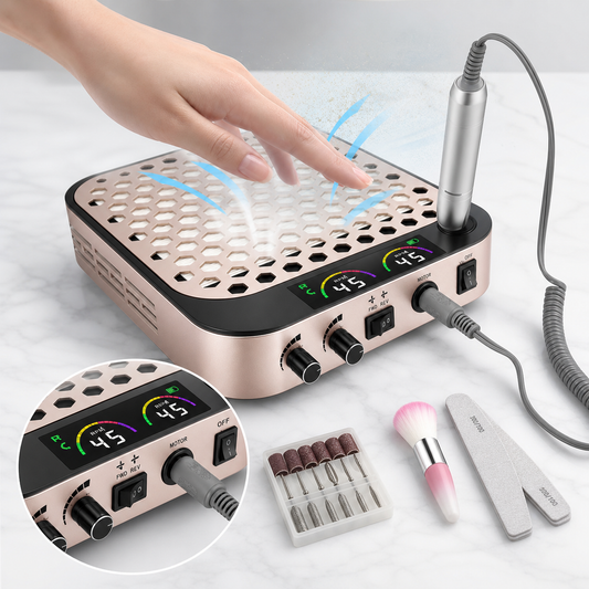 Aspiratore Unghie Professionale | Elettrico Ricaricabile con Filtro HEPA | Potente Aspirazione per Nail Art Precisa