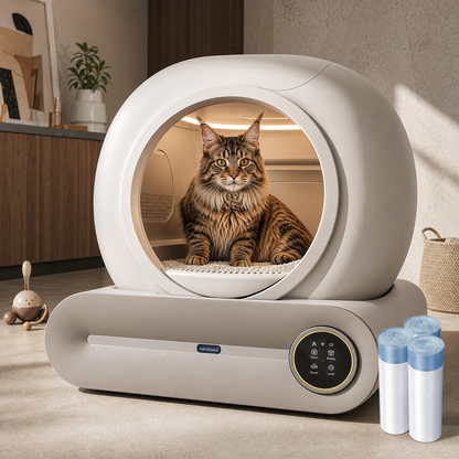 Zelfreinigende Kattenbak | 65 Liter Robot met Geurfilter | Gemakkelijk Onderhoud voor een Hygiënische Omgeving