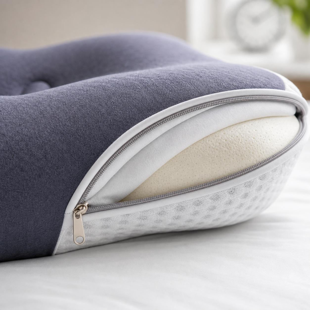 Oreiller Butterfly | Oreiller cervical en mousse à mémoire de forme au design ergonomique | Soutien personnalisé pour soulager les douleurs cervicales