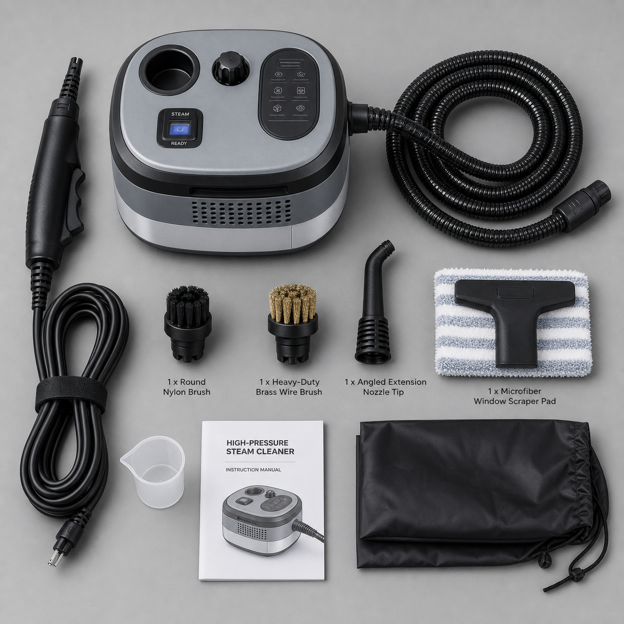 Nettoyeur vapeur portable | Machine de nettoyage haute pression avec accessoires inclus | Idéal pour la voiture et la cuisine