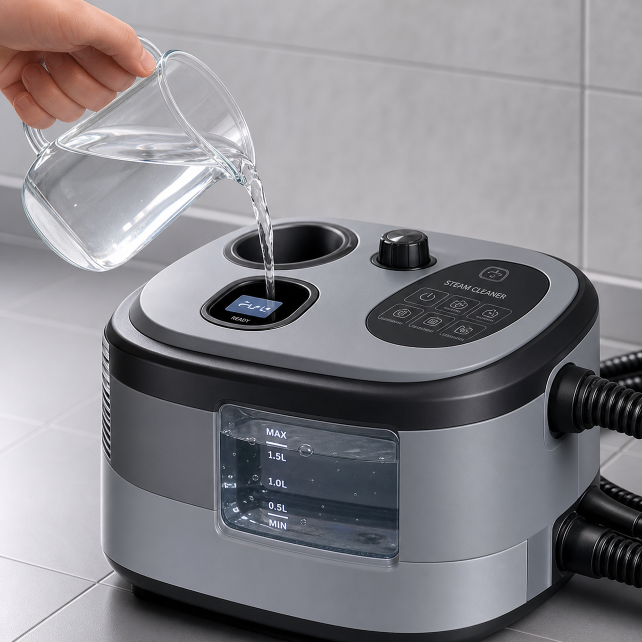 Nettoyeur vapeur portable | Machine de nettoyage haute pression avec accessoires inclus | Idéal pour la voiture et la cuisine
