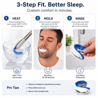 Dispositif antironflement | Gouttière réglable pour améliorer le sommeil | Une solution efficace contre le bruxisme et pour un confort nocturne optimal