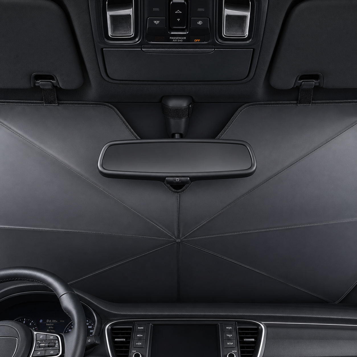 Pare-soleil de pare-brise pour voiture | Pare-soleil pliable avec protection UV | Design compact pour un confort estival