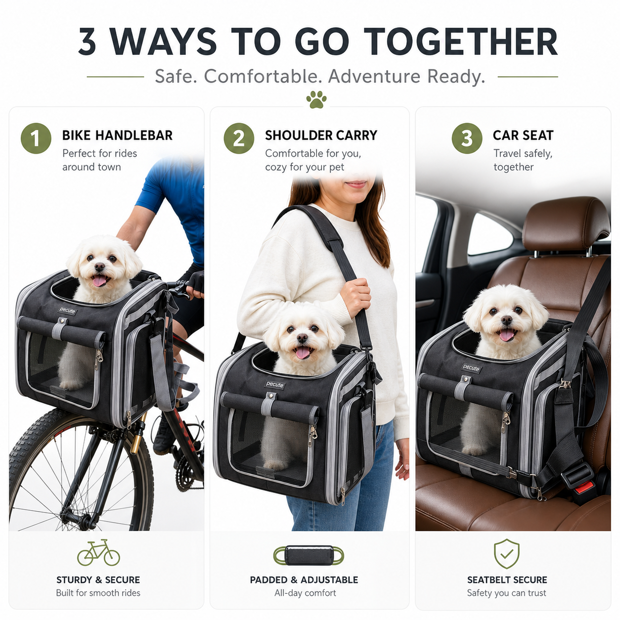 Panier de vélo pour animaux de compagnie | Design extensible avec filet pour un confort et une sécurité optimaux