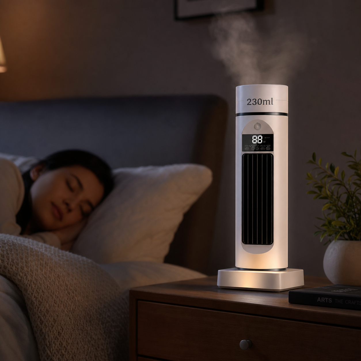 Ventilateur colonne sans pales avec brumisation et télécommande | 6 vitesses pour un confort optimal à la maison et au bureau