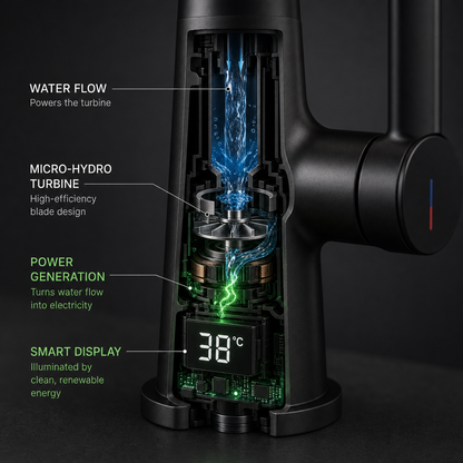 Robinet de cuisine avec douchette et affichage LED | 5 modes de jet pour une flexibilité maximale