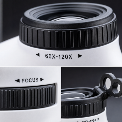 Microscope de poche | Grossissement 60-120x avec lumière LED | Idéal pour les expériences scientifiques et l’observation d’échantillons biologiques