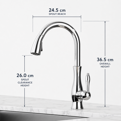 Robinet de cuisine extractible avec douchette pour plus de flexibilité | Design moderne en acier inoxydable pour toutes les cuisines