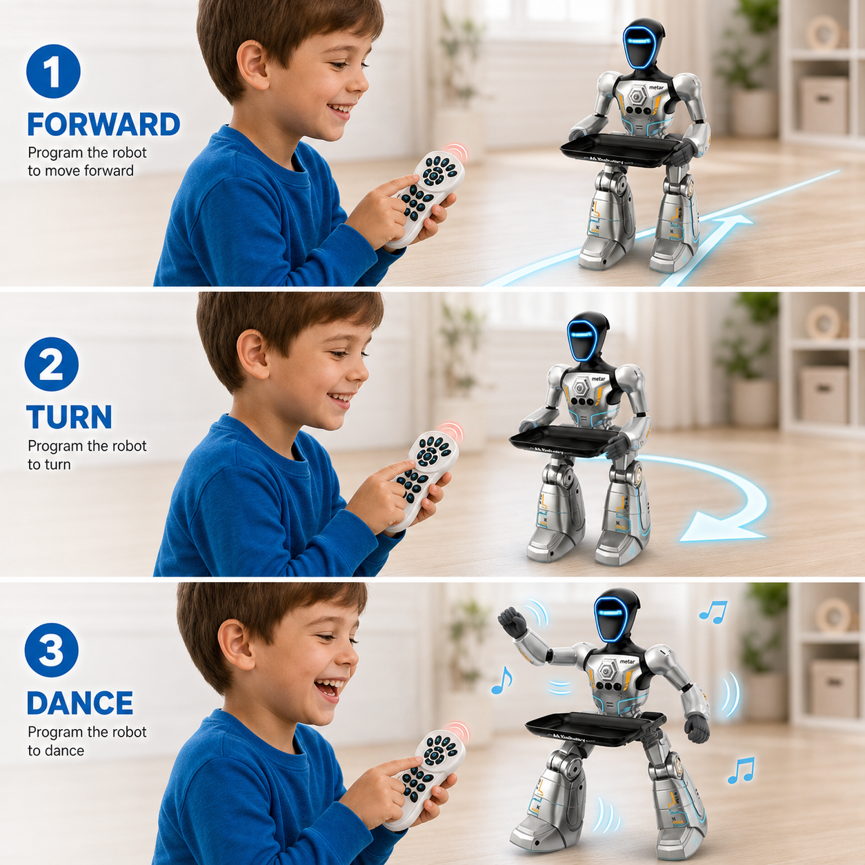 Jouet robot intelligent avec commande vocale et gestuelle | Mini robot dansant pour le divertissement et la créativité