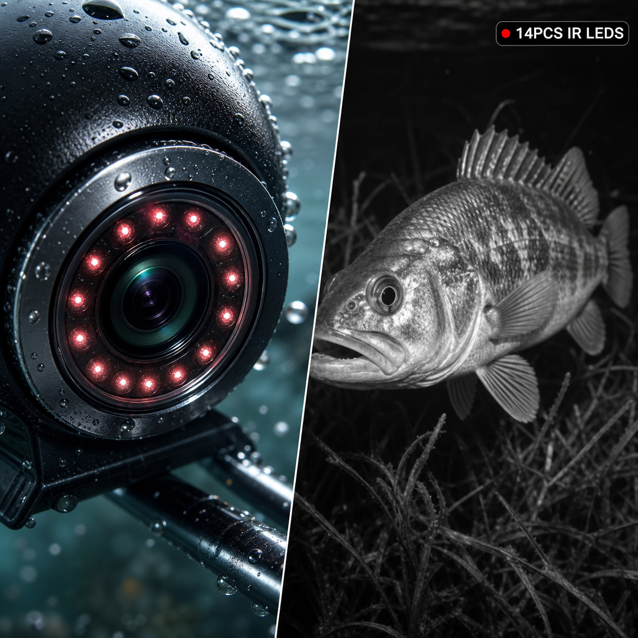 Caméra sous-marine pour la pêche avec vision nocturne et câble flexible | Images nettes dans toutes les conditions