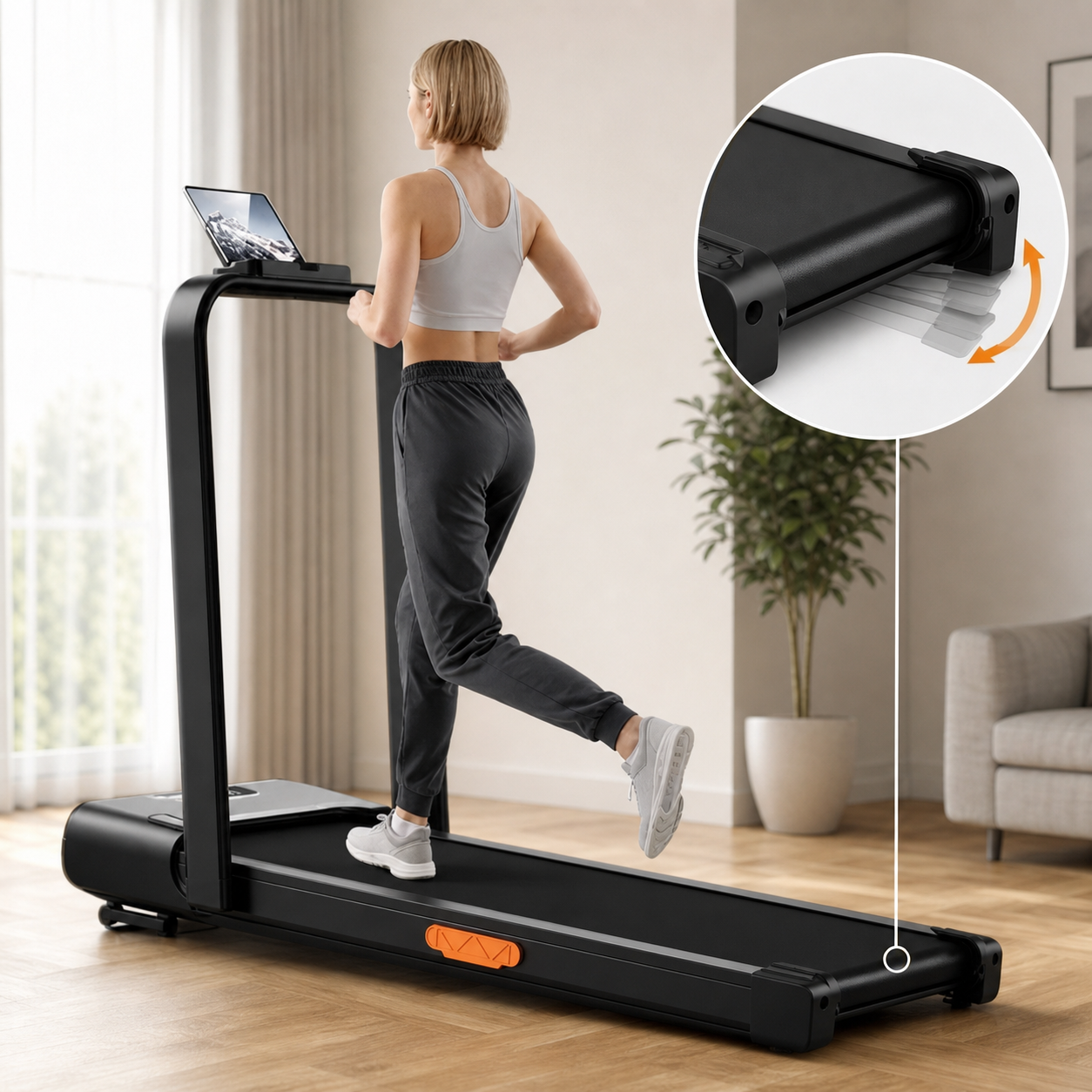 Tapis Roulant Pieghevole Elettrico con Motore da 2,5 HP e Inclinazione Regolabile per Allenamenti Efficaci in Spazi Ridotti