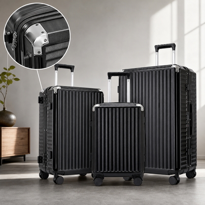 Set Di Valigie Rigide | Valigie Set con 4 Ruote Girevoli e Design Senza Cerniere per Viaggi Sicuri