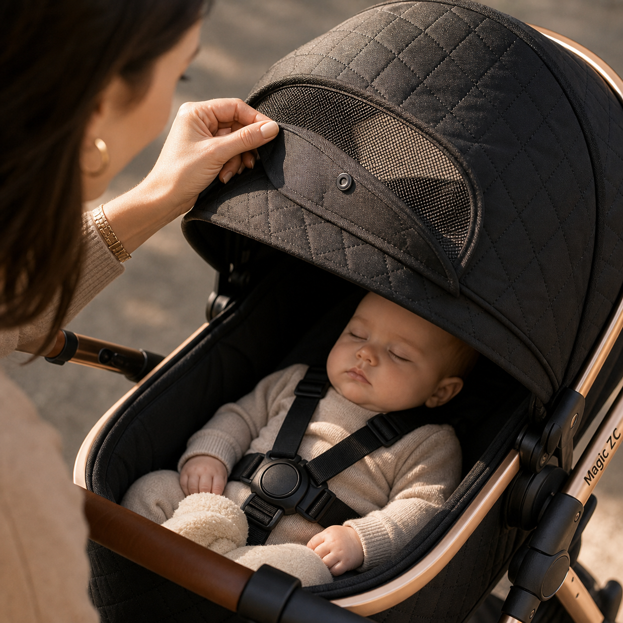 Poussette trio 3 en 1 avec châssis pliable et siège réversible | Système de voyage idéal pour le confort et la polyvalence