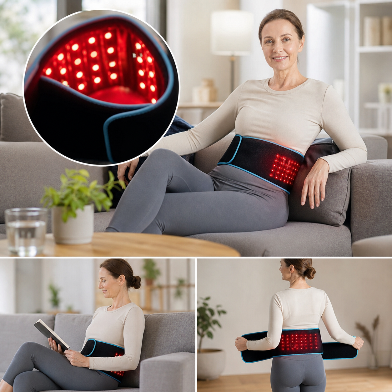 Cintura LED Terapia Luce Rossa per Sollievo dal Dolore con Design Flessibile | Trattamento Efficace per Muscoli e Articolazioni