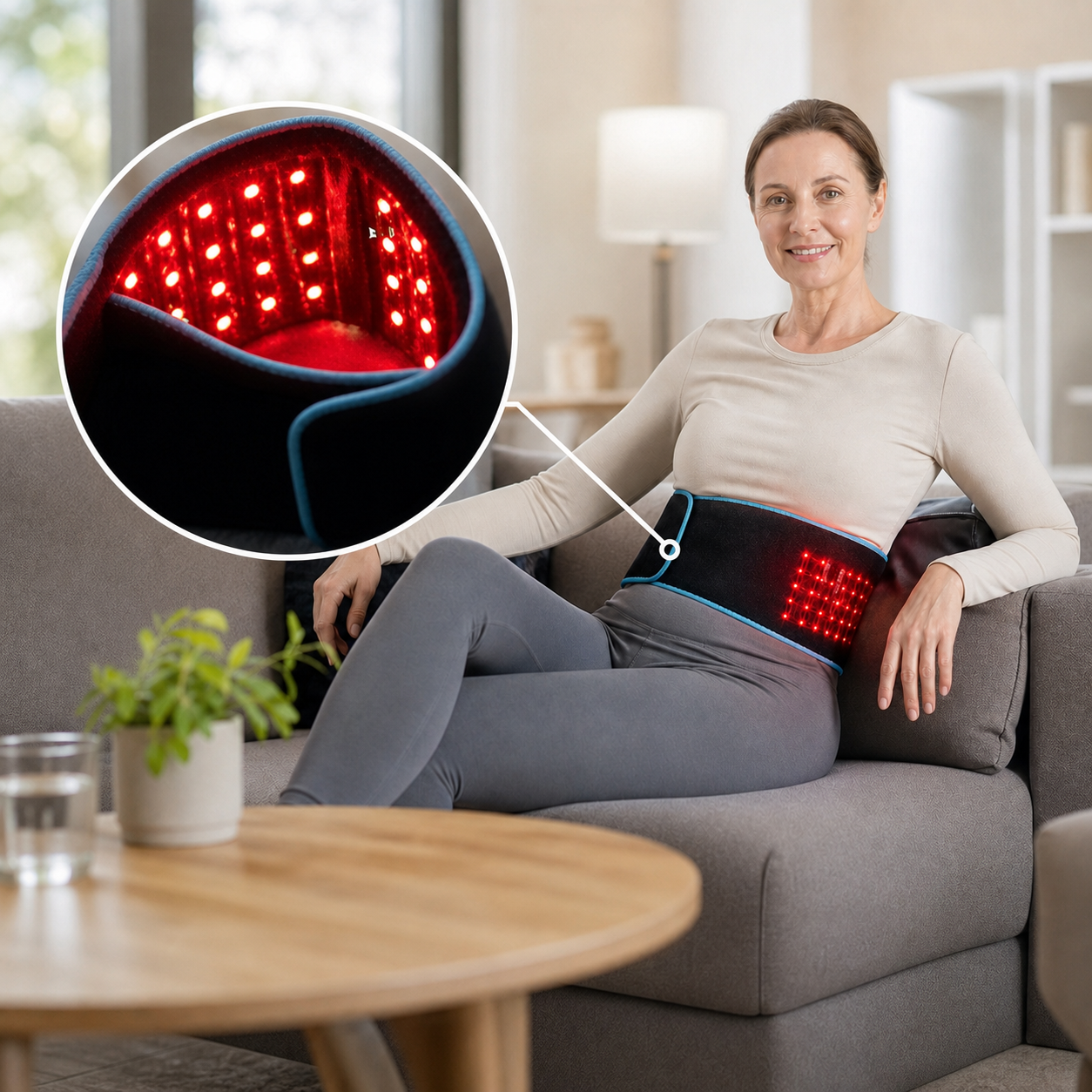 Cintura LED Terapia Luce Rossa per Sollievo dal Dolore con Design Flessibile | Trattamento Efficace per Muscoli e Articolazioni