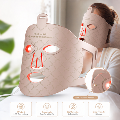 Maschera LED 4 in 1 con Funzioni Personalizzabili | Trattamento Viso per Pelle Radiosa