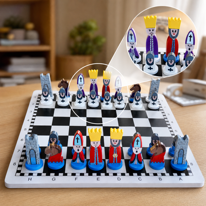 Set Avventura | Scacchi Educativi in Legno con Disegni Colorati | Stimola il Pensiero Strategico per Bambini