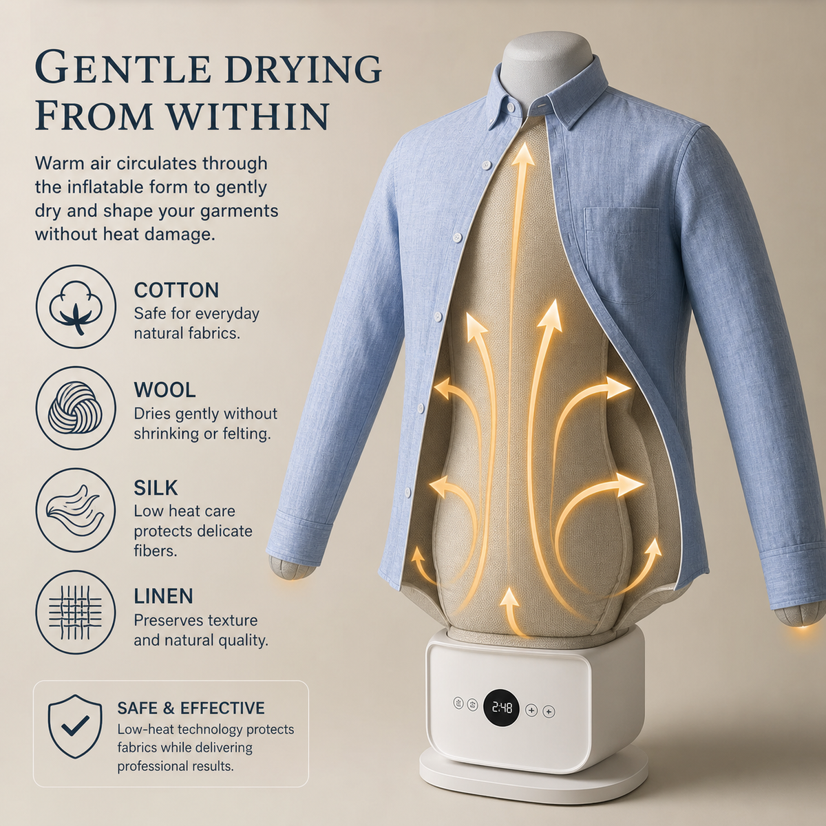 Automatic Ironing Machine with Hot Drying Function | Effortless Ironing for Perfect Results in Just a Few Minutes
