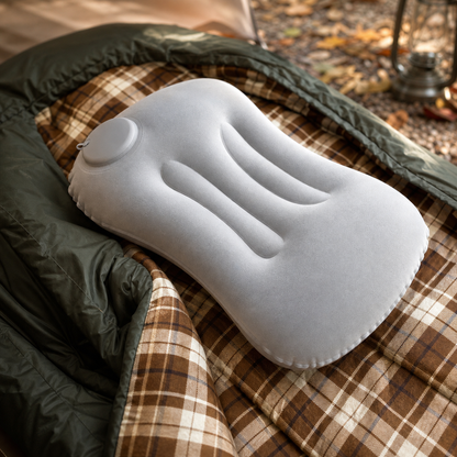 Cuscino Campeggio Gonfiabile con Pompa Integrata | Leggero e Compatto per Comfort Ottimale in Viaggio