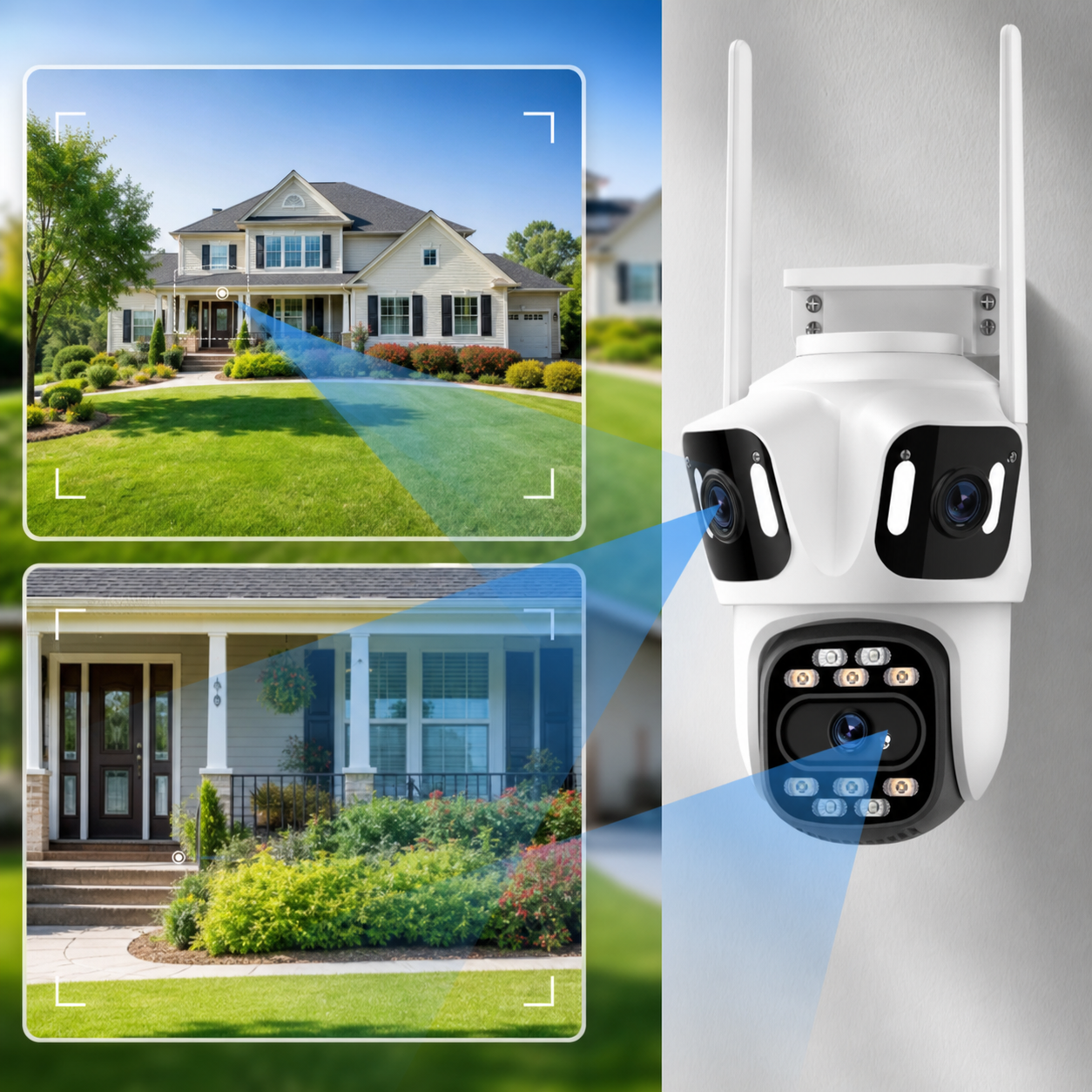 Telecamera di Sicurezza WiFi HD PTZ con Tracciamento Automatico e Visione Notturna per Videosorveglianza Efficace Esterno