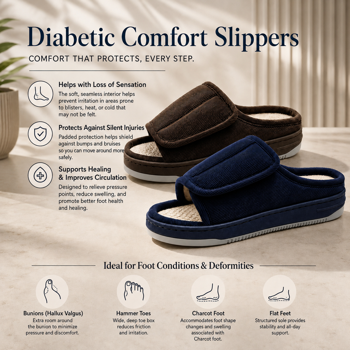 Pantofole Donna Extra Large con Suola Antiscivolo | Design Ergonomico per Comfort e Stabilità