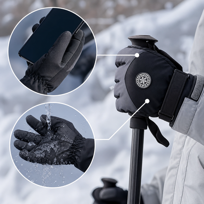 Uniseks-skihandschoenen van PU-leer met touchscreenfunctie, waterdicht - comfort en bescherming voor wintersport