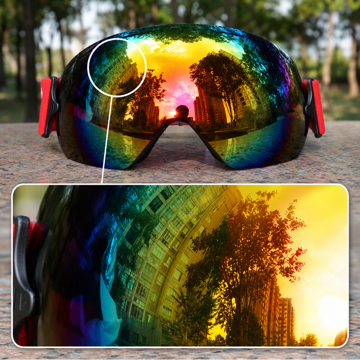 Lunettes de ski professionnelles | Lunettes de neige légères avec protection UV400 | Visibilité maximale pour le ski et le snowboard