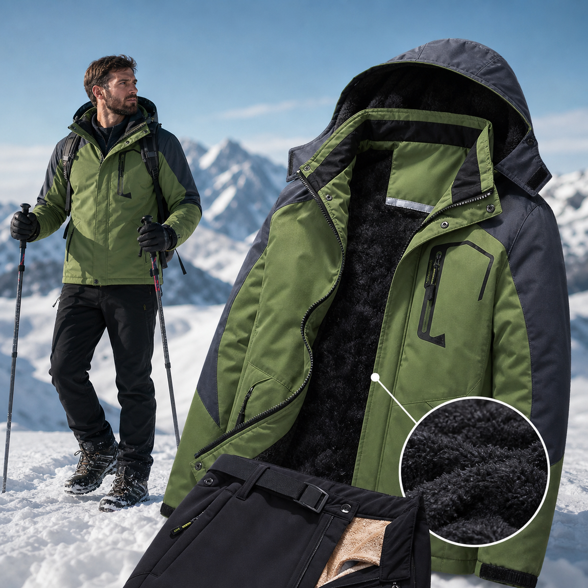 Men’s Ski Suit | Waterproof and Windproof Jacket and Pants for Comfort and Warmth