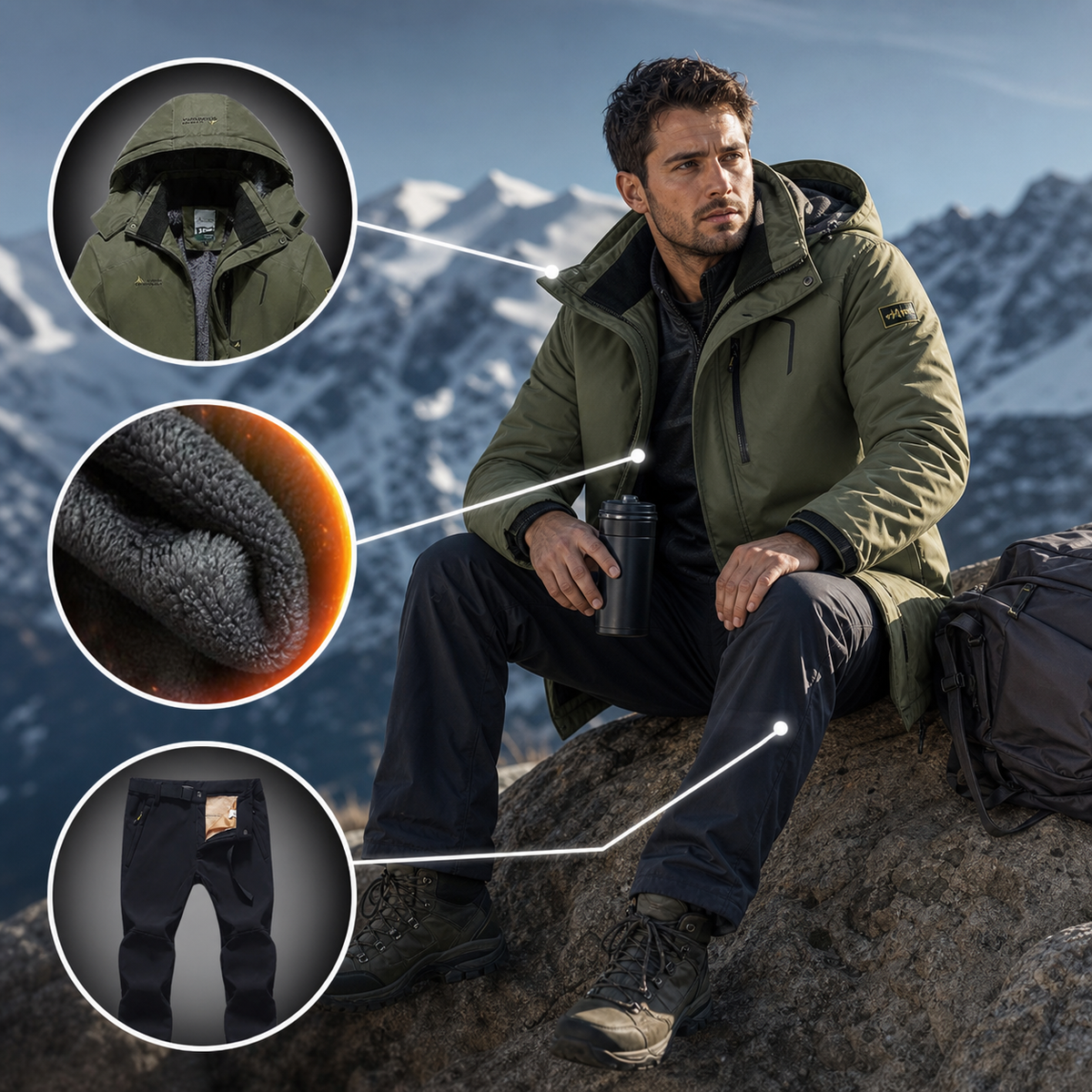 Men’s Ski Suit | Waterproof and Windproof Jacket and Pants for Comfort and Warmth