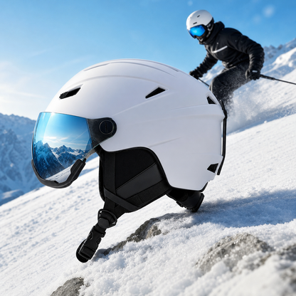 Casque de ski pour homme | Casque de ski avec ventilation efficace et visière amovible | Sécurité et confort pour les sports d’hiver