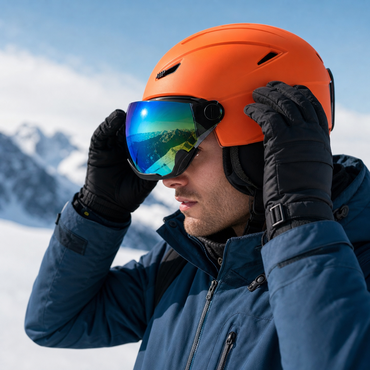 Casque de ski pour homme | Casque de ski avec ventilation efficace et visière amovible | Sécurité et confort pour les sports d’hiver