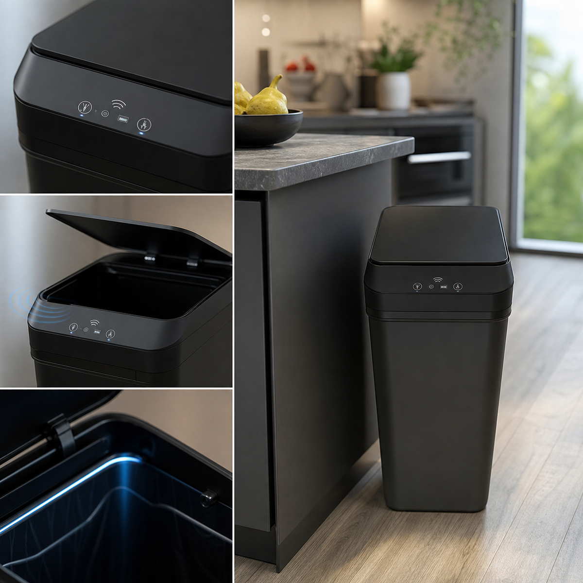 Cestino Automatico | 12 Litri con Sensore di Movimento e Design Compatto | Ideale per Spazi Ristretti