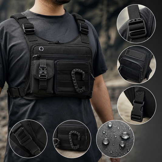 Sac tactique unisexe | Sac à bandoulière sportif à compartiments multiples | Accès facile pour les activités de plein air