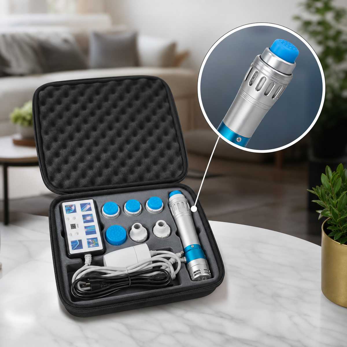 Dispositivo Portatile per Terapia a Onde d'Urto con Alta Frequenza | Trattamento Efficace per Disfunzione Erettile e Dolori Muscolari