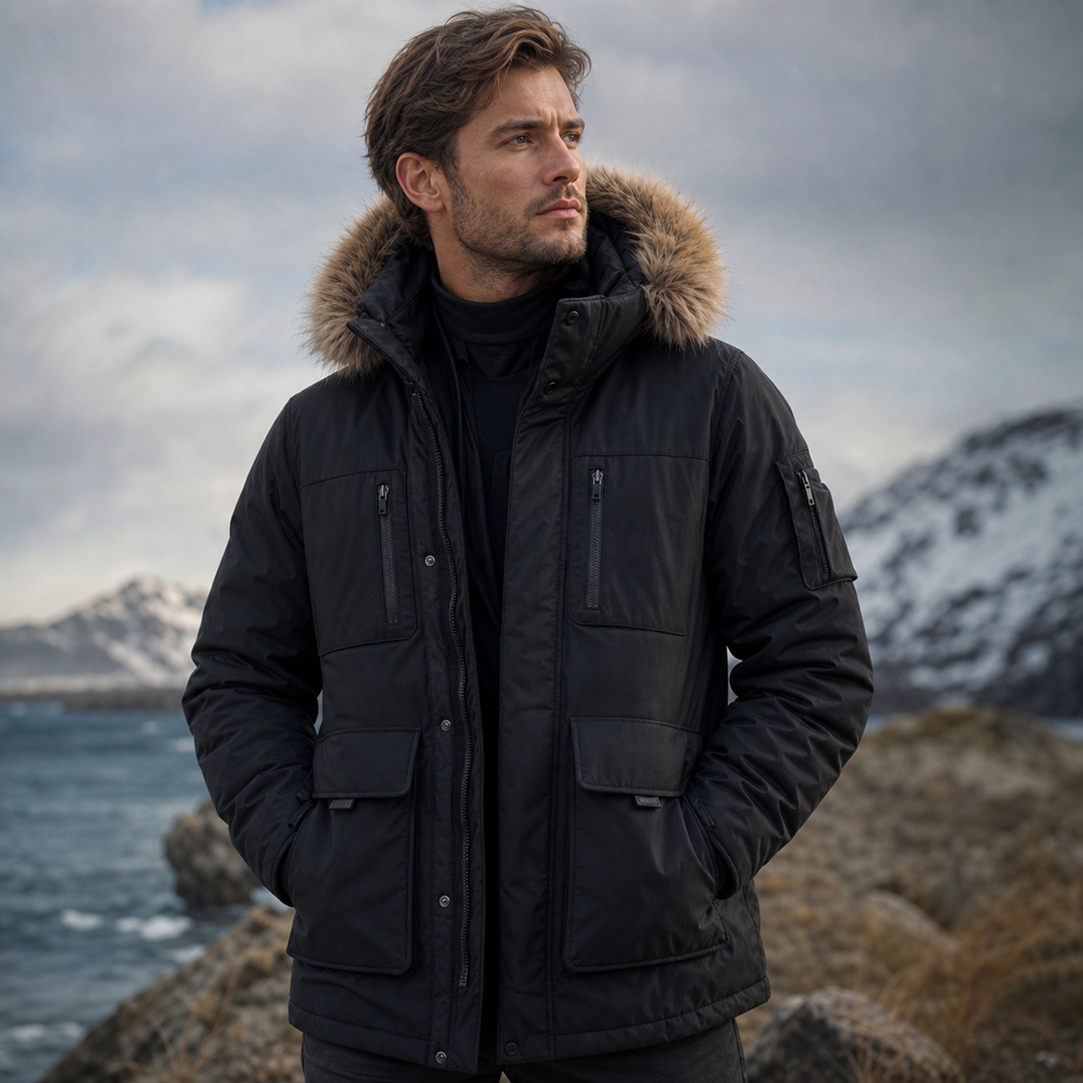 Ethan | Caldo Parka Invernale Uomo con Cappuccio Removibile