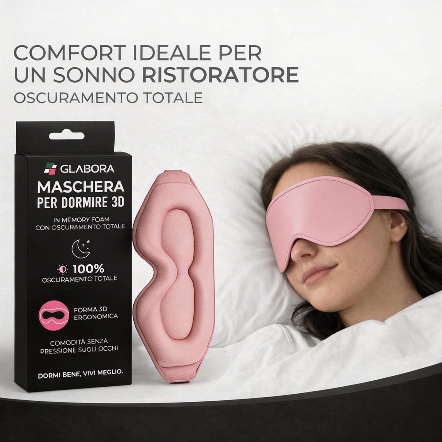 3D Memory Foam Sleep Mask with Total Blackout | Ideal Comfort for Restful Sleep