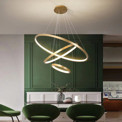 Dimmable LED Pendant Light with Rings